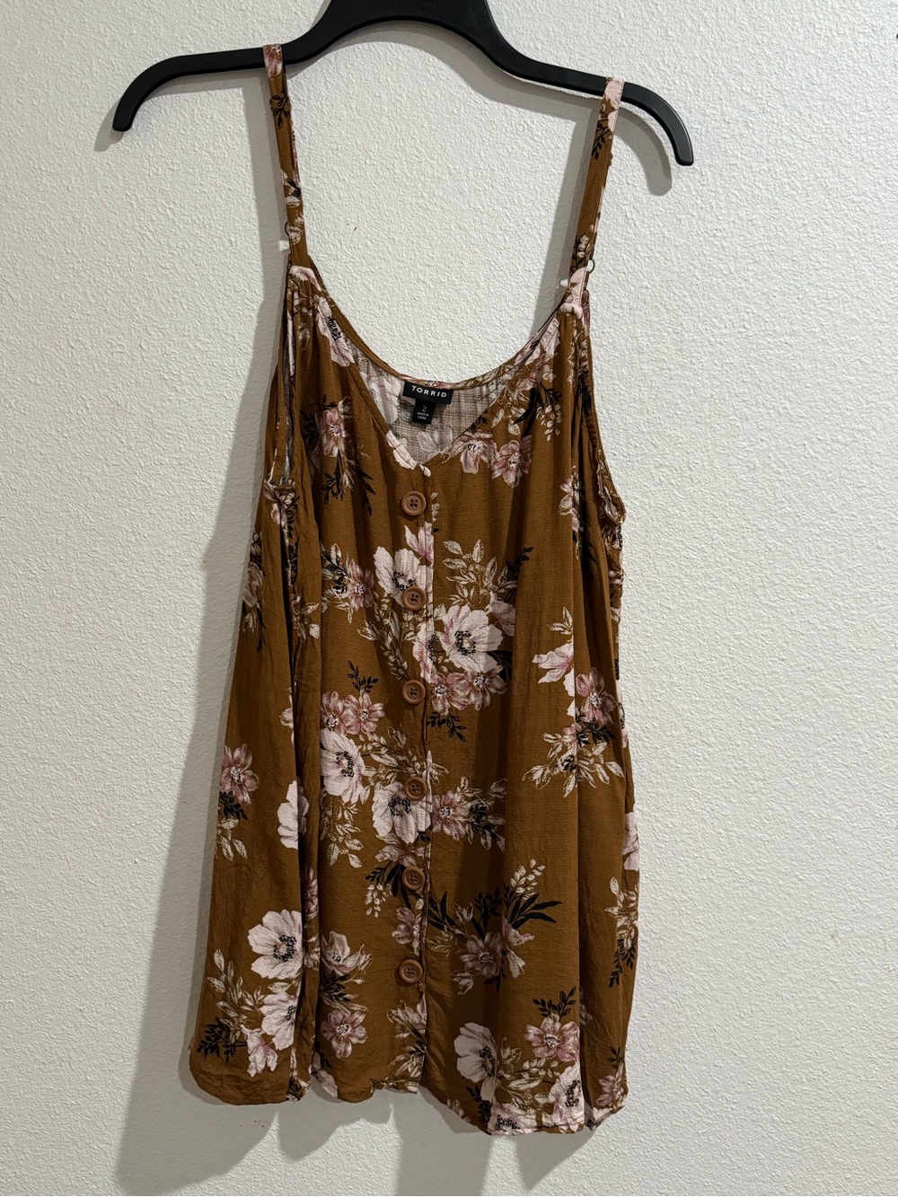 torrid Brown Floral Button-Front Cami